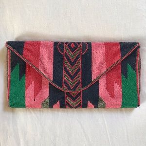 ba&sh colorful beaded clutch bag